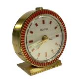 Bulova Desk Clock Vtg 20thC Brass & Enamel