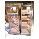 2 Curved Glass 4 Tier Display Cabinets