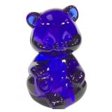3 1/2" Fenton Glass Cobalt Blue Bear