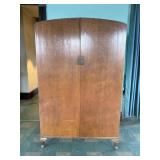 Art Deco Wardrobe w Tiger Oak Veneer Doors