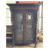 Break Down Wood Book Case w Fine Fruit Carvings