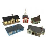1950s 5x Plasticville Buildings