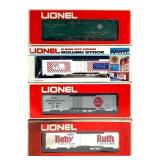 4x O-Gauge Lionel Rolling Stock Cars w/ Orig Boxes