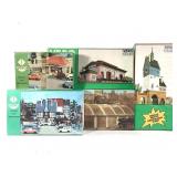 5 German Vero HO Plastic Model Train Kit Buildings