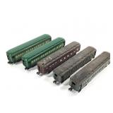 5x Lionel O-Gauge Plastic Pullman Cars