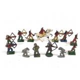 Mid C Lincoln Log NA Warrior Metal Toy Figures +