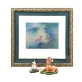 WDCC Disney Bambi Print & 2 Figurines w COAs