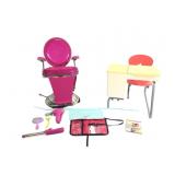 American Girl School Desk Beauty Shop Chair W Acc