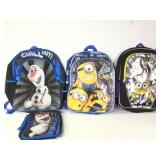 Olaf Backpack & Lunch Bag + Minions Backpacks