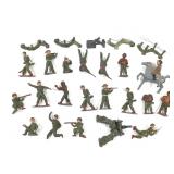 20 Barclay Lead Toy Sholdiers 4 Wire Fence & Gun