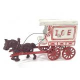 Cast Iron Horse Drawn Ice Wagon Toy