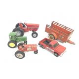 Nylant Open Trailer 3 Die Cast Crop Tractors & Car