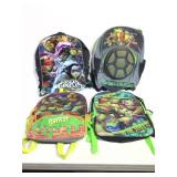 Four Teenage Mutant Ninja Turtles Backpacks