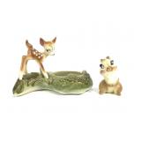 Walt Disney Bambi Planter w/ Miss Bunny Figure