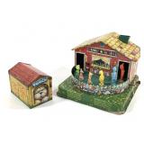 1950s Mattel Tin Farmer in the Dell Wind-Up Toy +