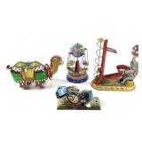 3 Tin Litho Windup Toys & Walking Camel