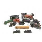 Cast Iron Trains & Trolleys + Wood Train Whistle