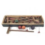 Table Croquet Set of Wood & Metal