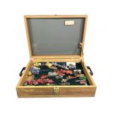 42 Tootsies Toy Cars Boats Tralers+ w Display Case