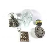 Crackled Glass Skull Glitter Globe Skull Cig Case