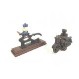 Cast Iron Motorcycle Figure & Soldier Nutcracker