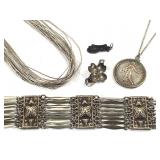 Sterling 86g Necklace Bracelet Coin Necklace