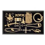 Gold Color Costume Bling & XL Crucifixes