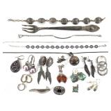 Sterling 120g Fork Earrings, Bracelets & Rings