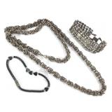 Weighted Silver Color Chain & Rhinestones
