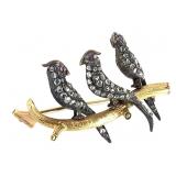 14K & Sterling Diamond Set Bird Brooch 7.8g TW
