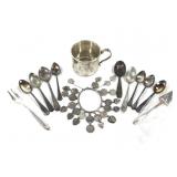 Sterling 301g Spoons, Cup & Bracelet