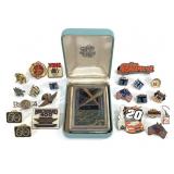 23 Pins Earrings Powder Box Racing And Motor Theme