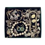 Sterling 25 Pair Earrings 2 Necklace 4 Watches