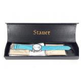 Stauer Blue Leather Watch W/ Original Box