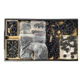 Victorian Mourning Jewelry Beads Jet Bog Oak Matte