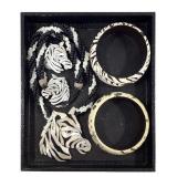 Mother Of Pearl Inlay Set W/ Wood Cuffs