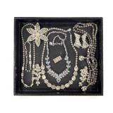 8 Rhinestone Costume Jewelry Pcs Clear