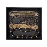 4 Necklaces Metal Chains And Beads