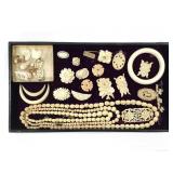 Carved Ivory And Bone Necklaces Pendants Earrings