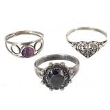 3 Sterling Rings 8g TW