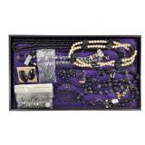 Black Beaded Stone And Plastic Necklaces