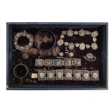 Carved Metal Asiatic Motif Jewelry