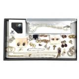 Gold Color Bling Amethyst Pin Earrings Bracelets