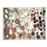 70+ Cameo Lot Shell Terracotta Obsidian Jasperware