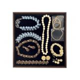 3 Set Vintage Costume Carved Bone And Beads