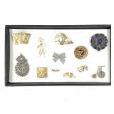 12 Large Pins Gold Color