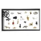 20 Pcs Cat Dog Bird Mice Pins And Clips