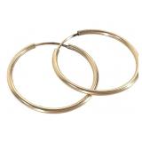 14K YG Hoop Earrings 0.8g TW