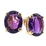 14K Purple Topaz Stud Earrings