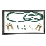 Faux Malachite W/ Gemstone Cufflinks